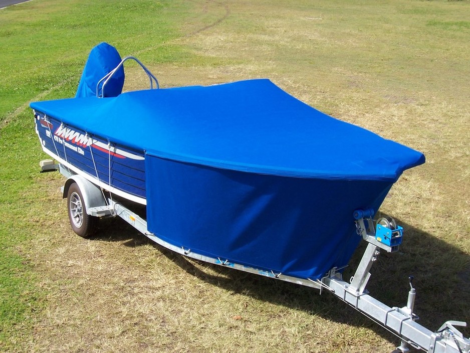 Undercover Canvas Pic 1 - Full boat covers with removable stone guard