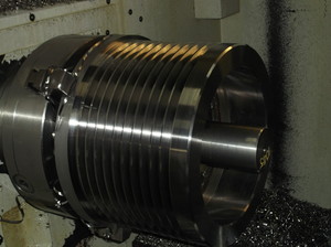 Ford McKernan Engineering Pty Ltd Pic 5 - 400 mm Vee Pulley being machined