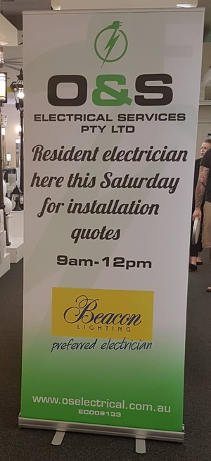 O&S Electrical Services Pic 2 - Kyle from O S Electrical Services will be at Beacon Lighting in Midland every Saturday morning to provide free installation quotes for all products from 9 till 12