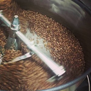 Iyer Coffee Co. Pic 5 - Freshly roasted beans straight out of the roasting machine