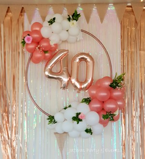 Jazeras Party & Events Pic 5 - 40th Birthday Organic Balloon Hoop