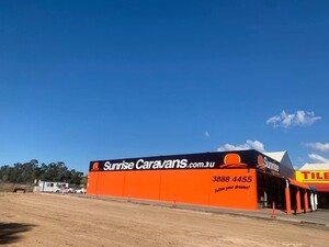 Sunrise Caravans Pic 2 - Our new signs at the new dealership 290 eastern Service Rd burpengary