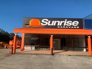 Sunrise Caravans Pic 3 - Our new signs at the new dealership 290 eastern Service Rd burpengary