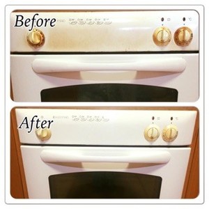 Magic Glass Cleaner Pic 4 - Can you believe this oven was cleaned with our Magic Glass Cloth and water only