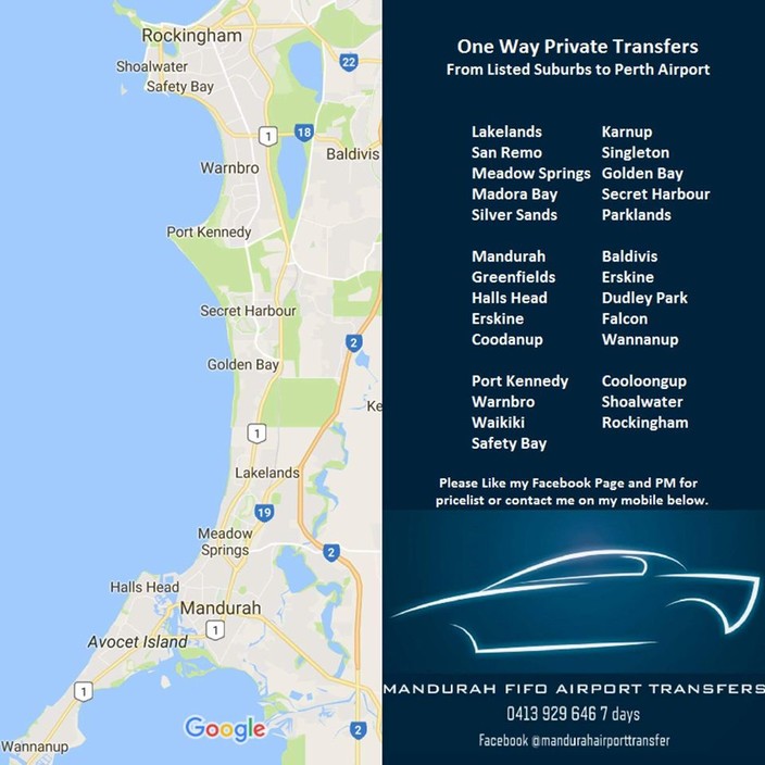Mandurah Fifo Airport Transfers in Lakelands, WA, Airport Shuttles TrueLocal