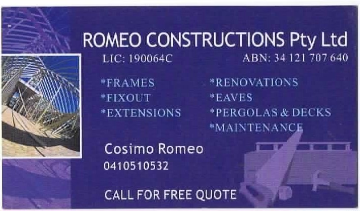 Romeo Constructions Pty Ltd Pic 1