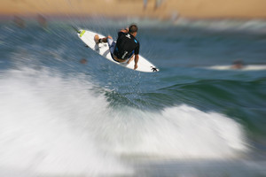 Central Coast Surf School Pic 3 - our man at terrigal pro surfer glenn micro hall seen here flying high at avoca