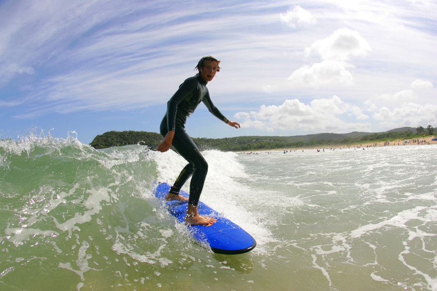 Central Coast Surf School Pic 1 - trimming on the gentle rolling waves of umina beach