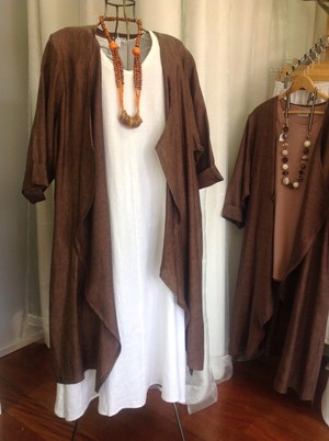 Originals By Nada Pic 5 - Brown Linen long Coat