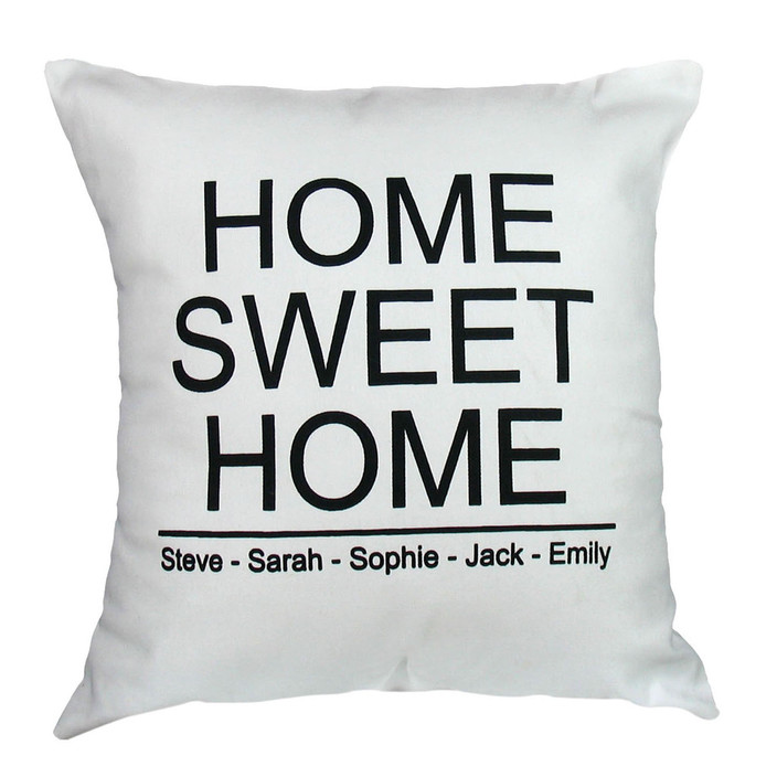 Pink Pigeon Homewares Pic 1 - Personalised home sweet home cushion pinkpigeonbigcartelcom