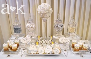 A&K Lolly Buffet Pic 4 - Elegant silver themed dessert buffet for 25th Wedding Anniversary