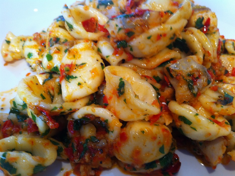 Honeycomb Pic 1 - Orrechetti w prawn chili garlic lemon