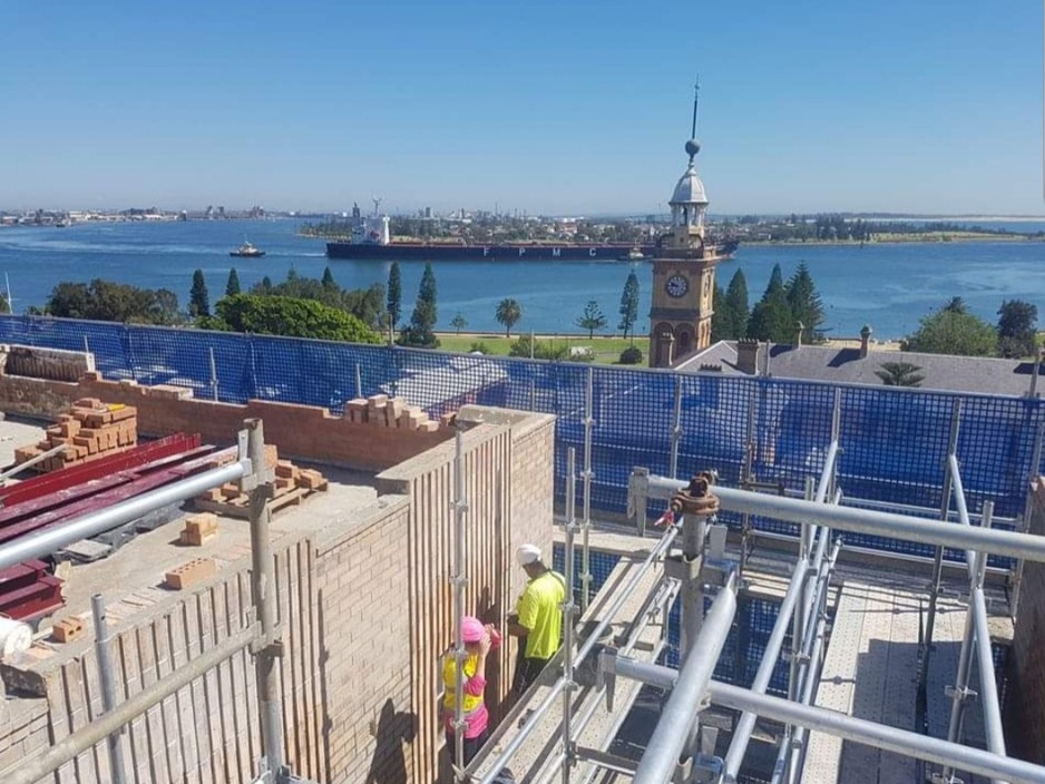 Rock Stacker Masonry Pic 1 - Our restoration work on The Great Northern Hotel in Newcastle Great views from the top of the job