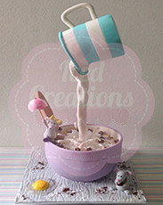 Iced Creations Pic 1 - Gravity defying milk Jug cake