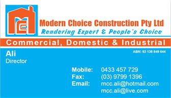 MCC Rendering Pty Ltd Pic 1 - MCC RENDERING SERVICES Modern choice constructions