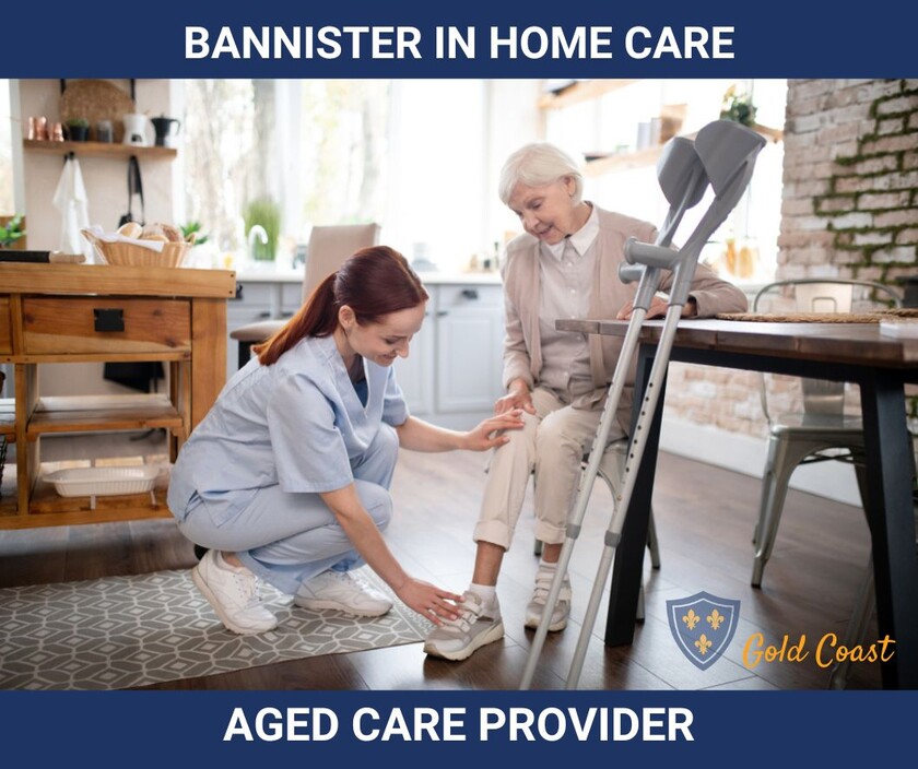 Bannister In Home Care - Gold Coast Pic 1 - Home Care Services in the Gold Coast Support Worker helping elderly lady put her shoes on Bannister in Home Care