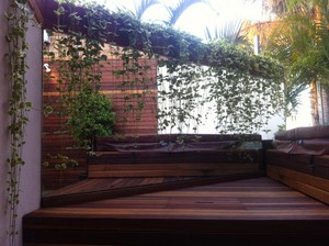 Into landscapes Pic 2 - Spotted gum spa pool surround