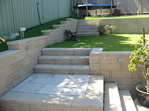 Northern Riverscapes Landscape Design & Constructions Pic 2 - Retaining walls stairs and turf