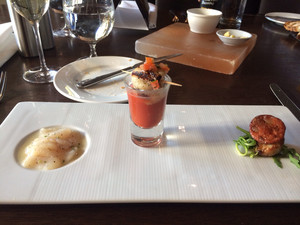 Red Salt Restaurant Pic 2 - Chorizo Bloody Mary Scallop shot Yum