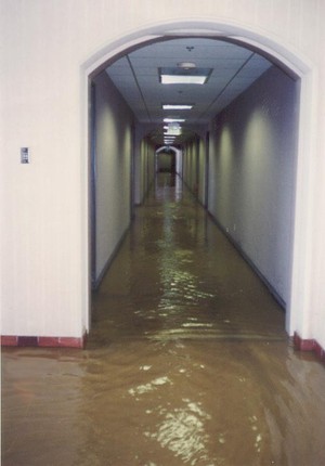 1800 4FLOOD Pic 2 - Seriously wet building wall drying and building drying may save this property