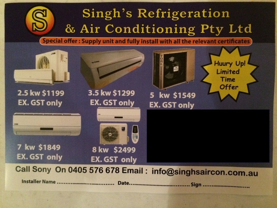 singhs refrigeration and air conditioning Pic 1