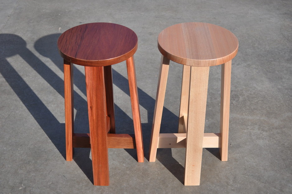 Damien Hipwell - Studio Hip Furniture Pic 1 - Solid timber bar stools made from Jarrah and Victorian mountain ash