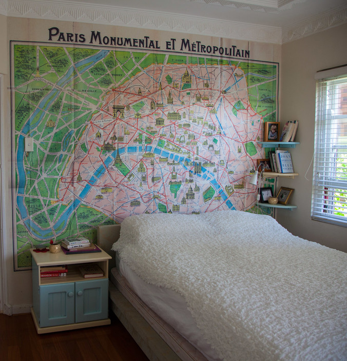 Mister Wallpaper Pic 1 - Paris City Map wallpaper in bedroom