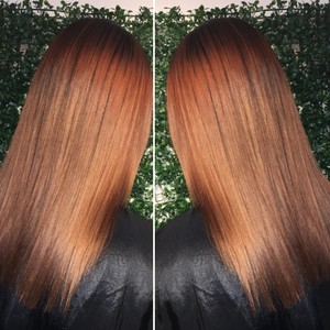 50 Shades Of Blonde Pic 4 - BEAUTIFUL COPPER BROWN Full head of colour straighten finish