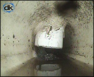 Drains Kleen Pic 4 - This CCTV inspection found some dodgy pipework that had previously been done