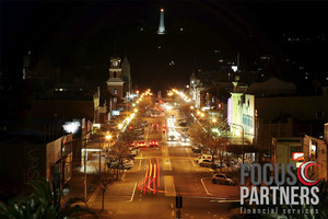 Focus Partners Chartered Accountants Pic 3 - Dean Street in Albury at night near Smollett St where Focus Partners are located