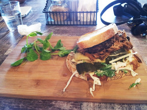 Stonefox Roasters Pic 3 - Pulled pork roll with pickled cucumber slaw and homemade BBQ sauce the pork is sooo good