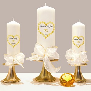 Candles by Delia Pic 4 - Gold Heart Personalised Wedding Candles