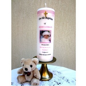 Candles by Delia Pic 2 - Personalised Christening Candles Baby Girl