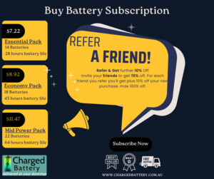 Charged Battery Pic 4 - Refer Get 10 Off Invite your friends to get 15 off For each friend you refer youll get plus 10 off your next purchase max 100 off