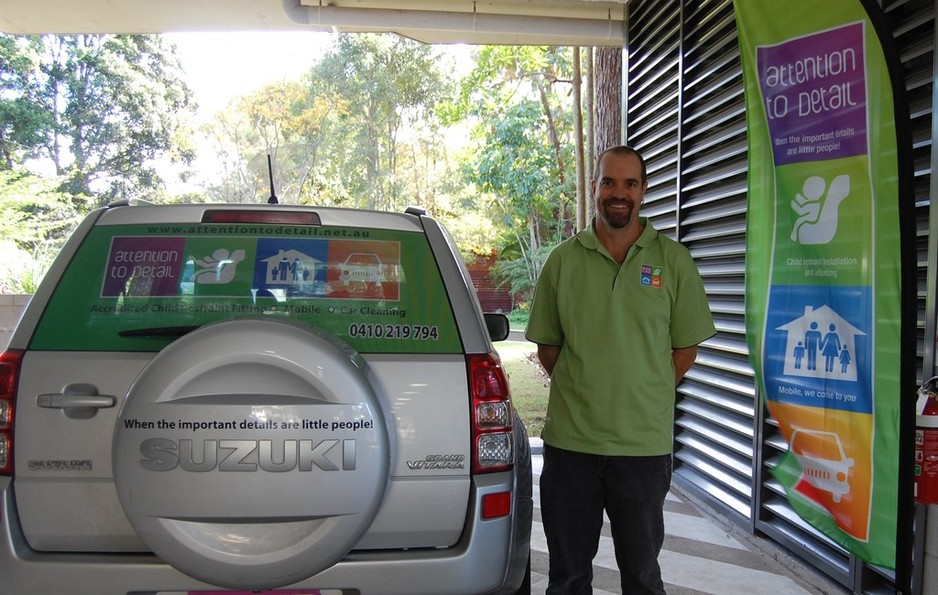 Attention to Detail Child Restraint Fitters and Car Cleaners Pic 1 - On site at the Buderim Hospital child restraint fitting station