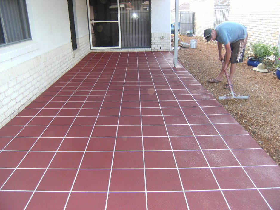 A'Court Concreting Pty Ltd Pic 1 - stencil spray over patio