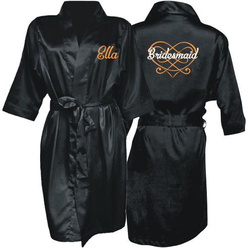 Ada Wedding Accessories Pic 1 - Personalizws custom embroidered bridal party satin robes