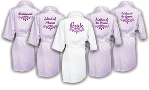 Ada Wedding Accessories Pic 2 - Personalized custom embroidered bridal party satin robes