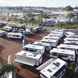 Mandurah Caravan & RV Centre Pic 3 - Huge range onsite of new and second hand vans You can walk through get a feel and see what you need for your travel plans