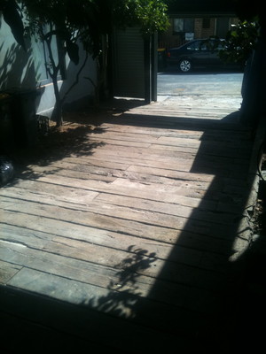 Green Landscaping Pic 4 - recycled redgum sleeper driveway