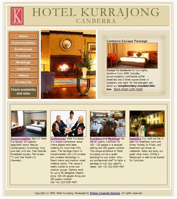 Top Ranked Website Pic 1 - Hotel Kurrajong Canberra