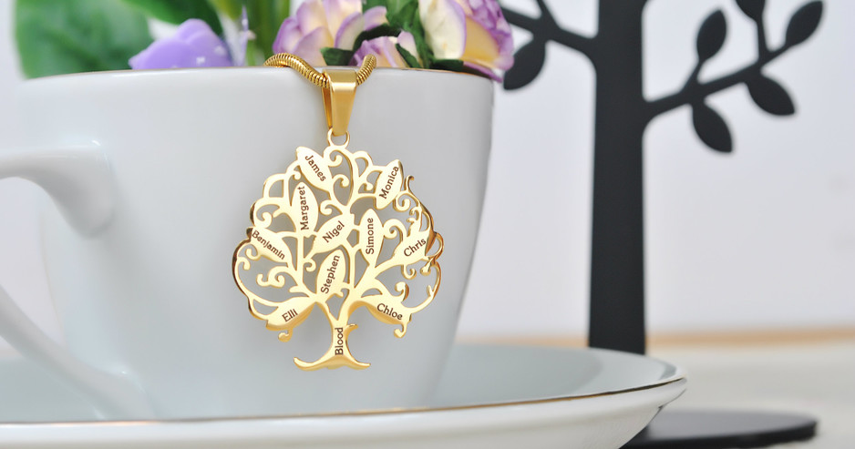 Belle Fever? Pic 1 - Tree of My Life Necklace 10 Gold by bellefevercomau personalised necklace personalised jewellery family tree family jewellery handcrafted jewellery handcrafted necklace