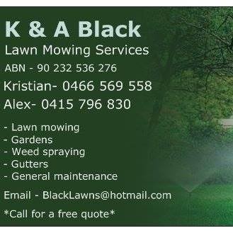 K and A Black Lawns Pic 1 - We offer wide range of services which include Lawn Mowing Gardening Gutters Weed Spraying General Maintenance No job is too big or small for us give us a call for a free quote