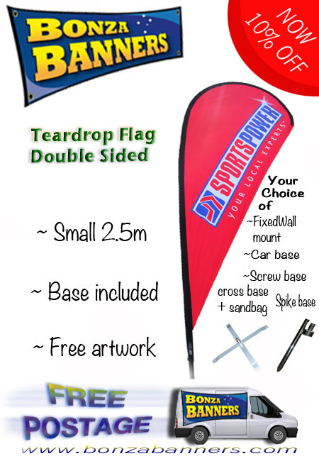 Bonza Banners Pic 1 - teardrop flag