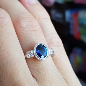 Ladasha Jewellery Pic 4 - Anniversary Ring Sapphire and diamonds in white gold