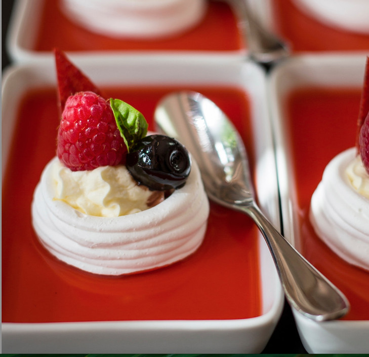 Feast Catering Co Pic 1 - Soft Meringues with Strawberry Soup