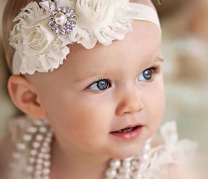 Kids Kollection Pic 4 - shabby chic ivory lace rosettewedding headband christening birthday