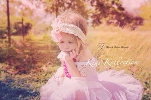 Kids Kollection Pic 2 - tulle flower headband vintage hope coral baby girls adult