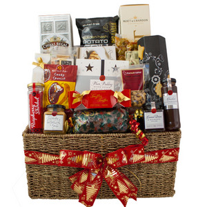 Brizzie Baskets & Blooms Pic 2 - One of our Christmas Gift Hampers filled with yummy Christmas treats like plum pudding with butterscotch sauce