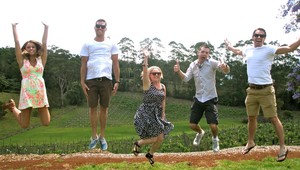 The Vino Bus Pic 3 - Jumping at Mason Wines Winery